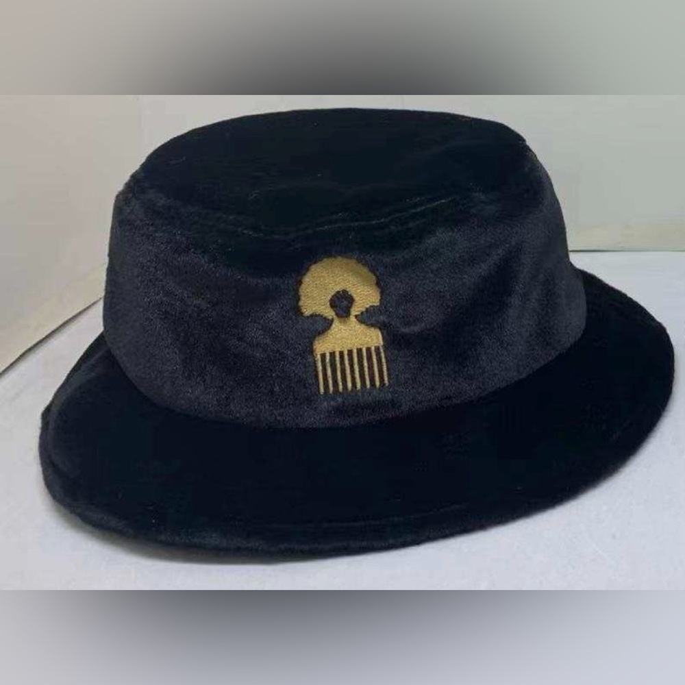 Black Satin Lined Faux Fur Bucket Hat